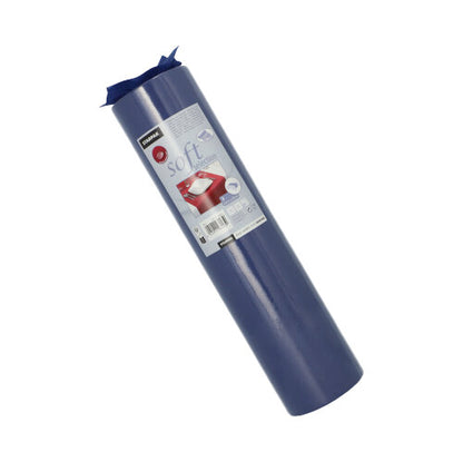 Um corredor de mesa Starpak enrolado, semelhante a tecido, velo "soft selection" (24 m x 40 cm), com rótulo anexado, está retratado contra um fundo branco, destacando sua aparência suave e versátil.