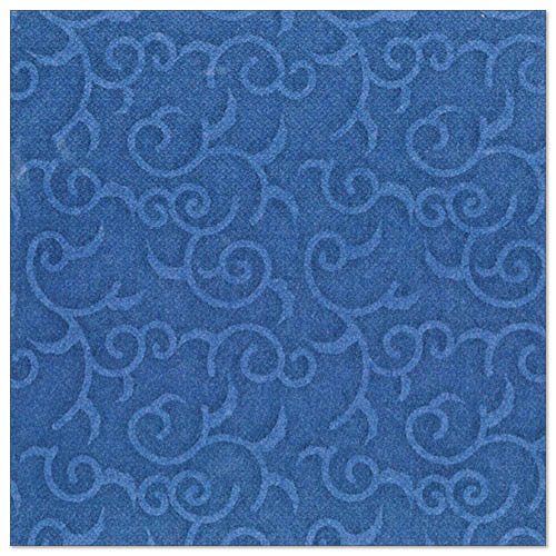 Um guardanapo azul escuro de 40 x 40 cm da PAPSTAR "ROYAL Collection" da PAPSTAR GmbH com um padrão discreto em relevo. É entregue em um pacote de 50 e está dobrado em 1/4 do tamanho.