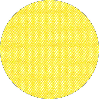 Um círculo amarelo sólido com um padrão de tecelagem estruturado, inspirado na toalha de mesa Starpak "soft selection plus" da Starpak, é mostrado sobre um fundo branco.