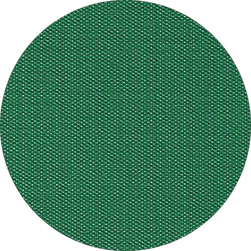 Uma imagem de close-up de uma toalha de mesa Starpak verde, semelhante a tecido, Vlies "soft selection plus" mostra o tecido estruturado e os fios visíveis dentro de uma moldura redonda.