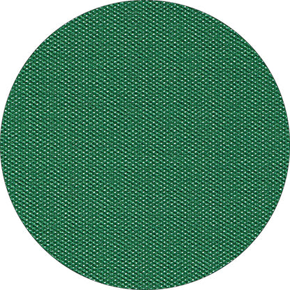 Uma imagem de close-up de uma toalha de mesa Starpak verde, semelhante a tecido, Vlies "soft selection plus" mostra o tecido estruturado e os fios visíveis dentro de uma moldura redonda.