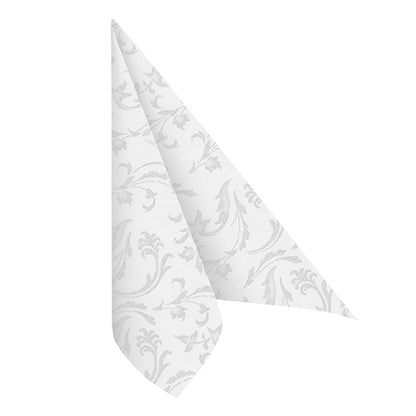 Um PAPSTAR GmbH 50 guardanapos "ROYAL Collection" 1/4-dobra, 40 x 40 cm, em branco está dobrado em triângulo e exposto sobre um fundo branco simples.