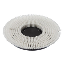 A escova de lavagem a húmido Diversey (Ø 43 cm) possui cerdas densas e concêntricas em fundo preto, ideal para a limpeza de carpetes com TASKI ergodisc 165, 200 ou duo. É entregue como peça única por embalagem.