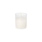 As velas transparentes Starpak 4 Partylichte Ø 5 cm · 6,5 cm (4 peças) são fornecidas em suportes cilíndricos transparentes com pavios visíveis – ideal da Starpak para ocasiões especiais, apresentadas sobre um fundo branco simples.