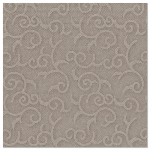 O guardanapo quadrado da "ROYAL Collection" da PAPSTAR GmbH (20 Guardanapos, 1/4-dobra, 40x40 cm) exibe um padrão de videira elegante e elevado em taupe claro, ideal para decoração de mesa sofisticada.