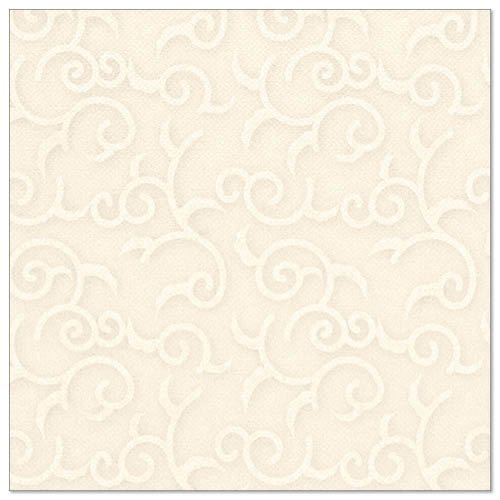 Os PAPSTAR 20 guardanapos "ROYAL Collection" (40 x 40 cm, 1/4-Fold) da PAPSTAR GmbH são guardanapos creme com padrão espiralado em relevo - ideal para decorações de mesa elegantes.