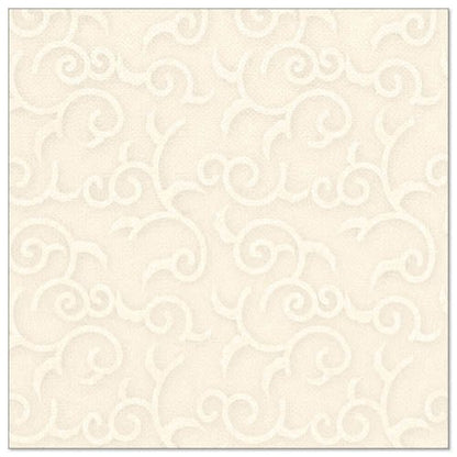 Os PAPSTAR 20 guardanapos "ROYAL Collection" (40 x 40 cm, 1/4-Fold) da PAPSTAR GmbH são guardanapos creme com padrão espiralado em relevo - ideal para decorações de mesa elegantes.