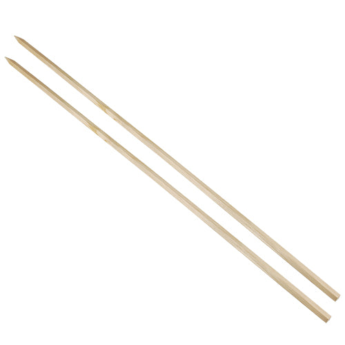 Dois longos PAPSTAR espetos de churrasco "puros" (80 cm, ideal para peixe no espeto, 20 unidades) da PAPSTAR GmbH estão posicionados diagonalmente sobre um fundo branco.