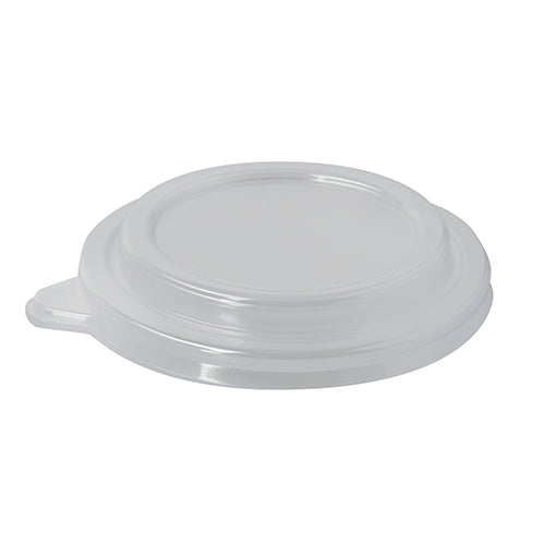 A tampa Starpak 50 para tigelas de salada, PS "To Go" Ø 12,5 cm · 2,1 cm transparente (50 unidades) é uma tampa redonda transparente com aba lateral, perfeita para tigelas de salada ou recipientes para levar. Fotografado em fundo branco simples.