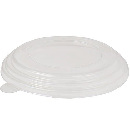 A tampa Starpak 45 para tigelas de salada, PS "To Go" Ø 15 cm, é uma tampa transparente e redonda com borda elevada e centro plano - ideal para levar. Aqui ilustrado em poliestireno transparente (PS), embalagem com 45 unidades.