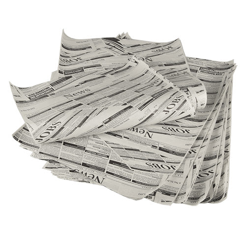 Os 5 papéis de embrulho "Newsprint" da PAPSTAR GmbH no formato 3 cm x 2 cm possuem colunas em preto e branco com as inscrições "NEWS" e "JOBS". Feitos de material de alta qualidade, são perfeitos para embrulhar ou embalar.