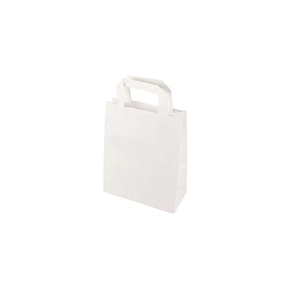 As PAPSTAR 50 sacolas, papel com alça da PAPSTAR GmbH são sacos de papel branco robustos e ecológicos com alça - perfeitos para compras sustentáveis.
