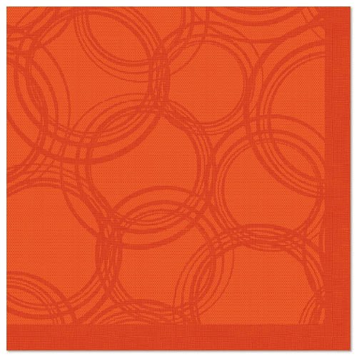 Os PAPSTAR 50 guardanapos "ROYAL Collection" 1/4-dobra 40 x 40 cm nectarina da PAPSTAR GmbH trazem com seu tom quadrado de laranja nectarina e padrões circulares sutis, além da borda sólida, um estilo elegante à mesa - ideal para qualquer ambiente.