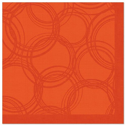 Os PAPSTAR 50 guardanapos "ROYAL Collection" 1/4-dobra 40 x 40 cm nectarina da PAPSTAR GmbH trazem com seu tom quadrado de laranja nectarina e padrões circulares sutis, além da borda sólida, um estilo elegante à mesa - ideal para qualquer ambiente.