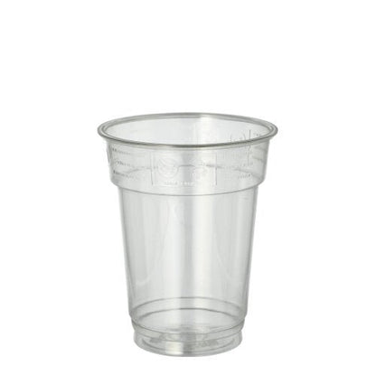 O copo Starpak 40 "Hurricane" PET 0,2l (Ø 7,8cm · 9,7cm) transparente é mostrado vazio sobre um fundo branco; o copo descartável tem uma forma cônica e uma borda enrolada. Pacote de 40 da Starpak.