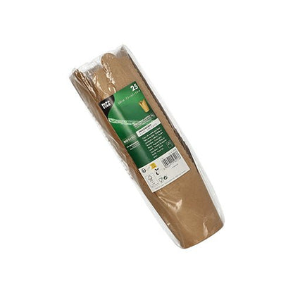 Um pacote com 25 caixas de lanche (quadradas, papelão) de papel marrom da PAPSTAR GmbH, ecológicas e recicláveis - ideal para festas e perfeito em combinação com os copos de papel PAPSTAR correspondentes.