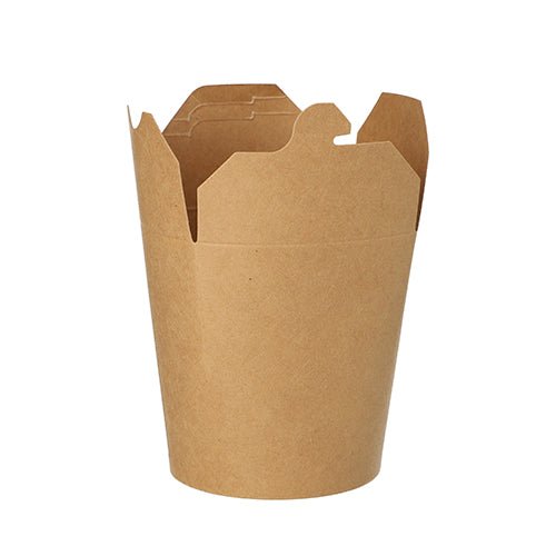 Uma PAPSTAR 25 caixas de lanche, papelão quadrado marrom da PAPSTAR GmbH está aberta com quatro abas em pé, vazia e sobre um fundo branco.