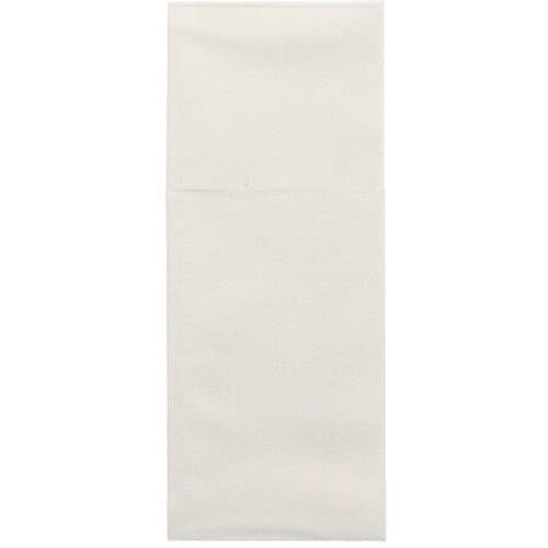 Um Starpak 100 Porta-talheres Airlaid Guardanapo (40x48 cm, com dobra para talheres) é apresentado desdobrado sobre um fundo branco e mostra uma linha de dobra - ideal para decoração de mesa ou como porta-talheres elegante.