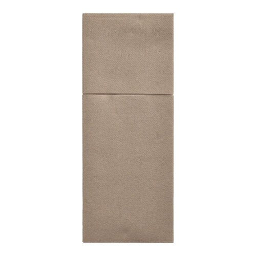 Os Starpak 100 Porta-talheres, Airlaid 40 x 48 cm com dobra para talheres, são guardanapos marrons, retangulares e dobrados longitudinalmente - ideal para decorações de mesa ou como porta-talheres estilosos.