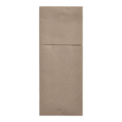 Os Starpak 100 Porta-talheres, Airlaid 40 x 48 cm com dobra para talheres, são guardanapos marrons, retangulares e dobrados longitudinalmente - ideal para decorações de mesa ou como porta-talheres estilosos.