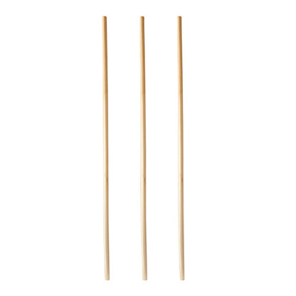 Três palhinhas da PAPSTAR GmbH "pure" (Ø 4mm, 20cm) estão dispostas verticalmente sobre um fundo branco e lembram as palhinhas PAPSTAR ecológicas e robustas do pacote de 100 unidades.