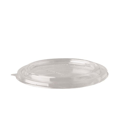 A PAPSTAR 50 tampa para tigelas de salada, redonda clara 2 cm de altura PLA da PAPSTAR GmbH é uma tampa transparente e plana com uma aba prática para fácil remoção – ideal como tampa ecológica para tigelas de salada.