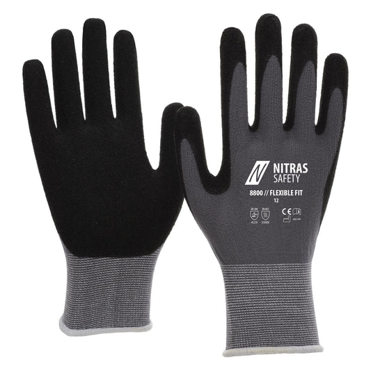 NITRAS FLEXIBLE FIT, luvas de montagem, cinza / preto
