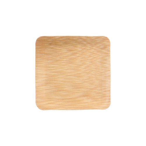 Os pratos de fingerfood de bambu "pure" quadrados 8,5 cm (10 peças) da PAPSTAR GmbH são pratos descartáveis quadrados e ecológicos feitos de bambu - biodegradáveis e ideais para snacks servidos de forma sustentável.