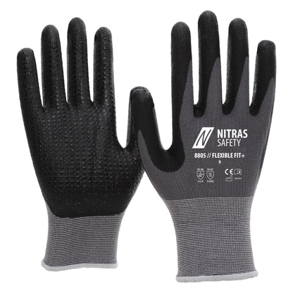 NITRAS FLEXIBLE FIT+, luvas de montagem, cinza / preto
