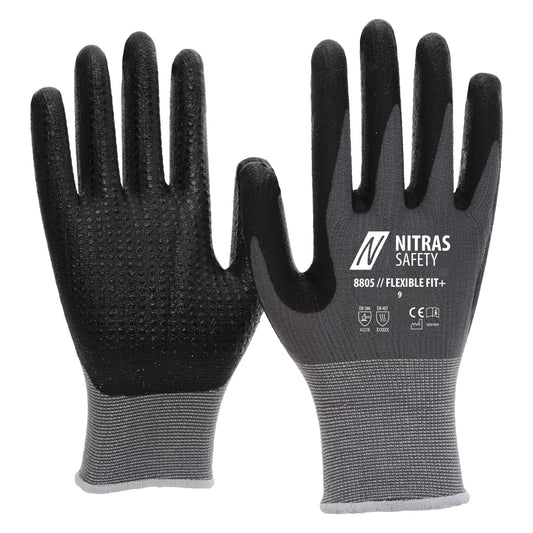 NITRAS FLEXIBLE FIT+, luvas de montagem, cinza / preto