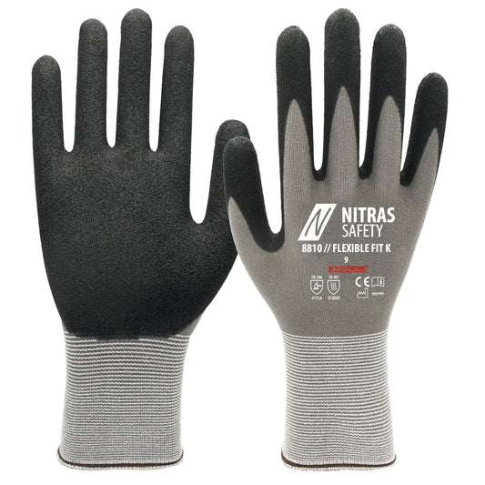 NITRAS FLEXIBLE FIT K, luvas de montagem, cinza / preto