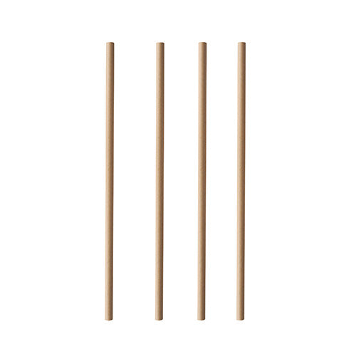 Quatro PAPSTAR 100 palhinhas de papel "puro" (Ø 6 mm, 20 cm, PAPSTAR GmbH) estão dispostas verticalmente em fila sobre um fundo branco.