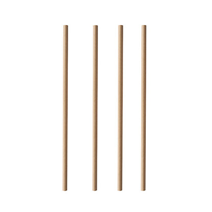 Quatro PAPSTAR 100 palhinhas de papel "puro" (Ø 6 mm, 20 cm, PAPSTAR GmbH) estão dispostas verticalmente em fila sobre um fundo branco.