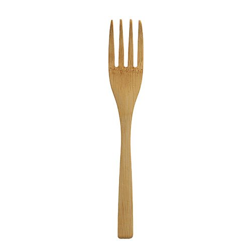 Os garfos de bambu "pure" (16,5 cm) da PAPSTAR GmbH, mostrados em fundo branco, são garfos ecológicos e compostáveis com superfície lisa e cabo simples - 10 peças no saco.