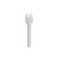 Uma embalagem com 100 garfos de bolo e snack brancos PAPSTAR "pure" (12,7 cm, serrilhados) da PAPSTAR GmbH, isolada sobre um fundo branco.