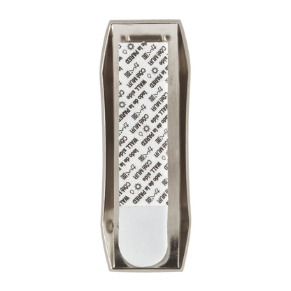 Ein Command™ Bad Metallhaken "Modern Reflection" der 3M Deutschland GmbH, mit glatter Metalloberfläche und Markendesign, von oben auf weißem Hintergrund dargestellt.