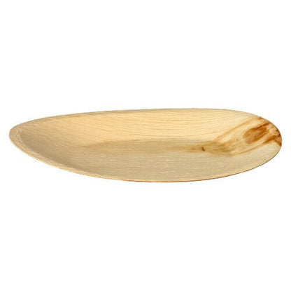 O PAPSTAR 25 Prato, folha de palma "pure" da PAPSTAR GmbH é um prato descartável oval feito de folha de palma clara com veios naturais, ecológico e biodegradável – ideal para ocasiões sustentáveis.