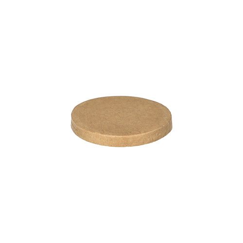 A tampa PAPSTAR para copos de porção, redonda Ø 6 cm, marrom, feita de papelão ecológico da PAPSTAR GmbH (50 unidades), ideal como tampa para copos de porção e embalada higienicamente com filme retrátil.