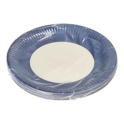 Um pacote PAPSTAR 20 pratos, papelão redondo Ø 23 cm da PAPSTAR GmbH é apresentado em uma embalagem de plástico transparente diante de um fundo branco simples – ideal para eventos.