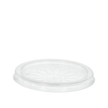 Starpak 25 tampas "To Go" de PP transparente e resistente, cada uma com Ø 11,5 cm, têm um padrão floral discreto no meio e são ilustradas em um fundo branco simples. (25 peças).