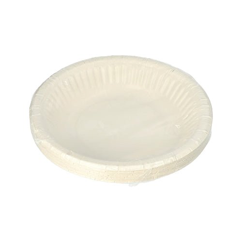 Um pacote de 12 tigelas PAPSTAR redondas (19 cm, 3 cm de altura, branco) da PAPSTAR GmbH com borda ondulada é mostrado embalado em filme retrátil sobre um fundo branco - ideal para festas e celebrações.