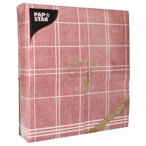 Um pacote de 50 PAPSTAR guardanapos "ROYAL Collection" 1/6-Falz (48 x 33 cm) da PAPSTAR GmbH, design "Kitchen Craft", ideal para a decoração de mesa elegante.