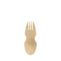 O PAPSTAR Göffel de bambu "pure" (8,5 cm), combina colher e garfo em um, ideal para finger food. Contém 50 peças em caixa dobrável - acessório de festa sustentável da PAPSTAR GmbH.