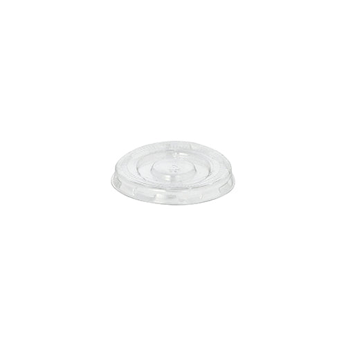 A tampa Starpak 125 para copos de molho, PET redonda Ø 5,9 cm · 0,7 cm transparente, é uma tampa redonda transparente com borda elevada e área circular no meio para copos de bebida descartáveis; ilustrada em fundo branco (125 peças).