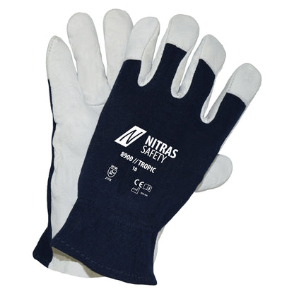 NITRAS TROPIC, luvas mecânicas, cinza / azul escuro