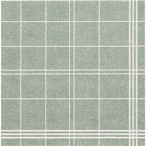 Os PAPSTAR 20 guardanapos "ROYAL Collection" (40x40 cm, 1/4-Fold) da PAPSTAR GmbH têm um design verde texturizado com linhas de grade brancas e um efeito de grade dupla no canto inferior direito, perfeito para decorações de mesa elegantes.