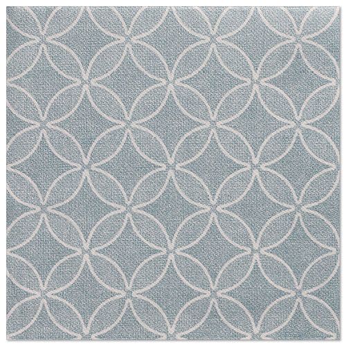 Os PAPSTAR GmbH 20 guardanapos "ROYAL Collection" (40x40 cm, 1/4-Fold) apresentam um sofisticado padrão geométrico de círculos brancos entrelaçados em um fundo azul claro, conferindo um estilo elegante à sua decoração de mesa.