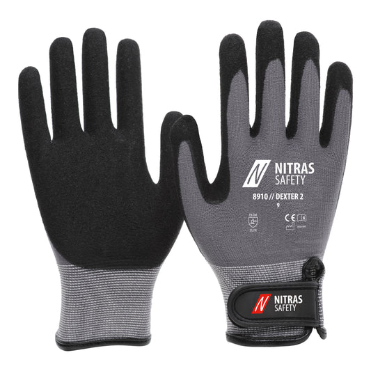 NITRAS DEXTER 2, luvas mecânicas, cinza / preto