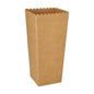 As PAPSTAR caixas de pipoca quadradas, marrons (19,7x7x7 cm, 100 unidades) da PAPSTAR GmbH estão de pé sobre um fundo branco - ideal para a próxima noite de cinema.