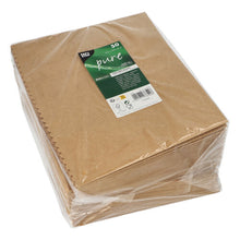 Um conjunto de caixas de pipocas PAPSTAR retangulares, castanhas (19,2x15,8x8 cm, grandes), 50 unidades, embaladas em plástico transparente com etiqueta de marca verde e branca - ideal para eventos. Marca: PAPSTAR GmbH.